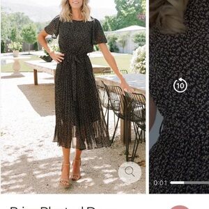 Baltic Born Black and White Patterned Midi Dress